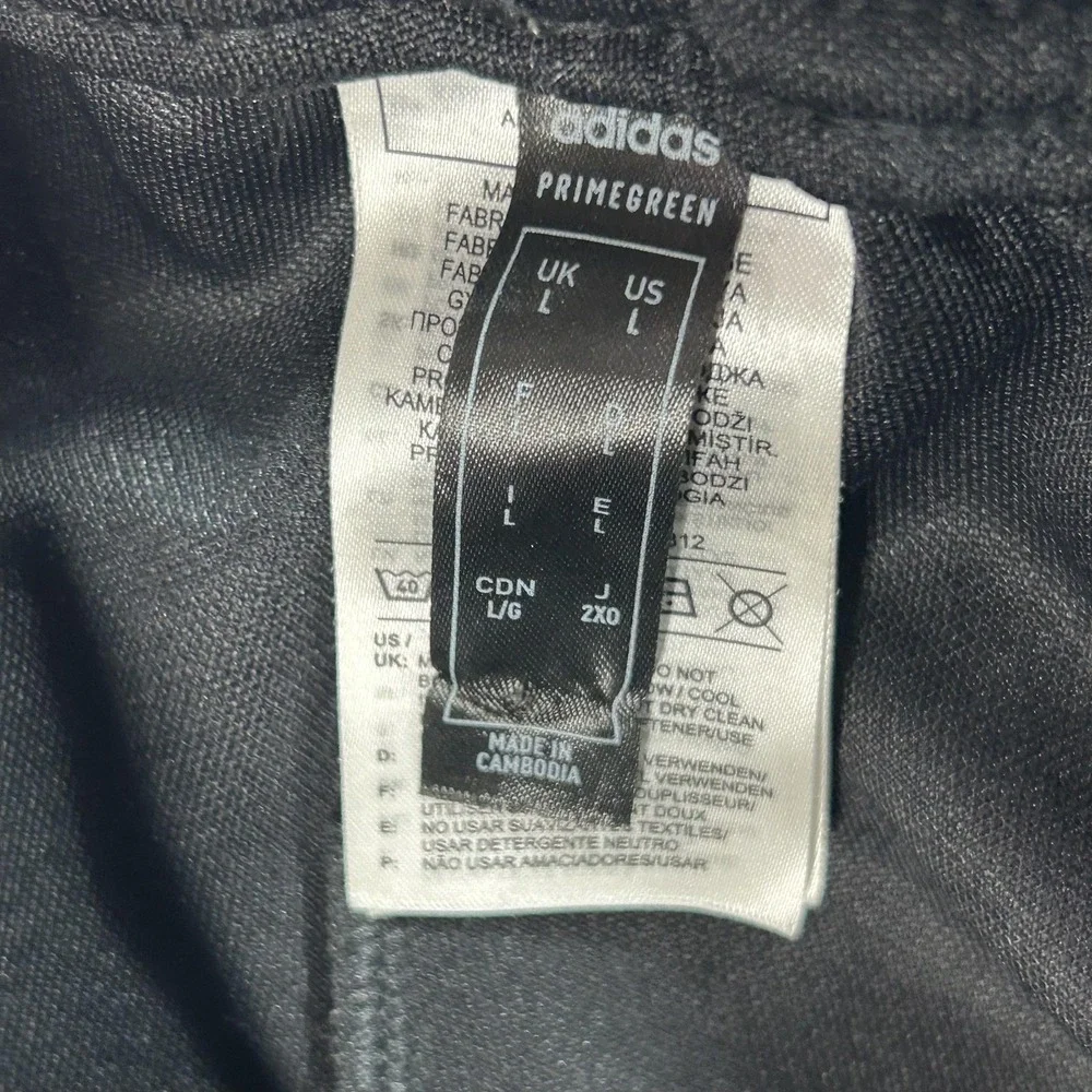 Adidas AEROREADY Track Pants Mens Large Black 3 Stripe Zip Hem Athletic H28914